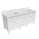 James Martin Brittany 72" Double Bathroom Vanity, Bright White