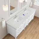 James Martin Brittany 84" Double Bathroom Vanity, Bright White