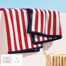 Oversized Striped Border Cabana Beach Towel - Santa Cruz by Great Bay Home