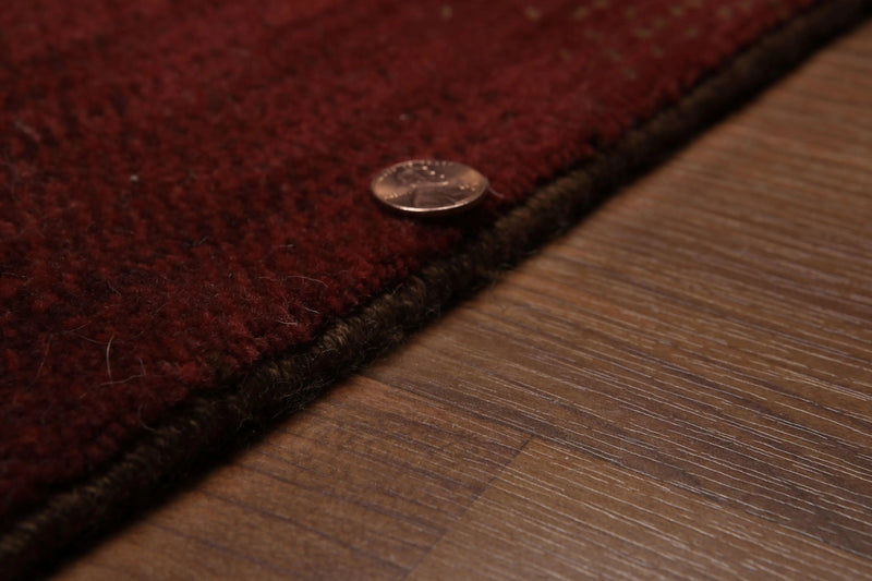 4' x 6' 100% wool pile area rug 4x6 Modern Abstract Red