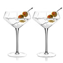 Seneca Diamond Crystal Martini Glasses Set of 2 by Viski