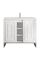 James Martin Alicante' 39.5" Single Bathroom Vanity, Glossy White
