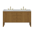 James Martin Hudson 60" Double Bathroom Vanity, Honey Oak