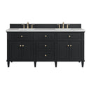 James Martin Lorelai 72" Double Bathroom Vanity, Black Onyx