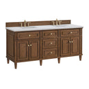 James Martin Lorelai 72" Double Bathroom Vanity, Mid-Century Walnut