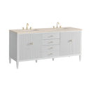 James Martin Myrrin 72" Double Bathroom Vanity, Bright White