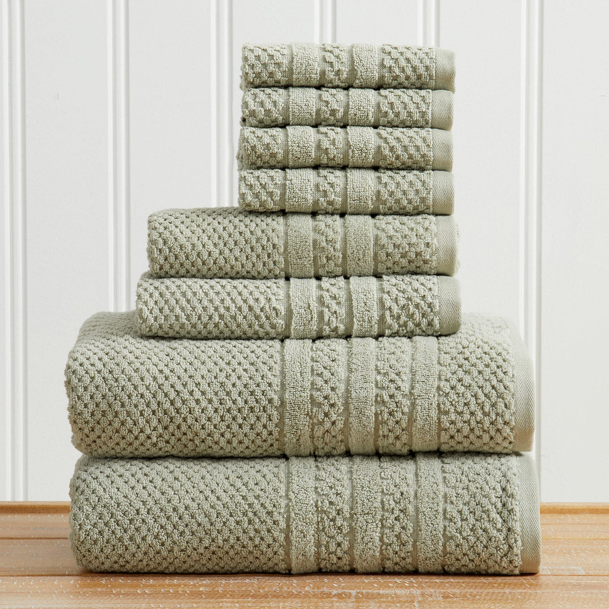 100% Cotton Checkered Jacquard Bath Towel Set - Giuliana Collection, photo 44 of 52