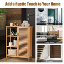 Bamboo Bathroom Storage Cabinet with Single Door-Natural by LJGDeals