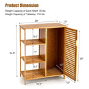 Bamboo Bathroom Storage Cabinet with Single Door-Natural by LJGDeals