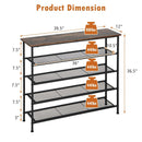 Industrial Adjustable 5-Tier Metal Shoe Rack with 4 Shelves for 16-20 Pairs by LJGDeals
