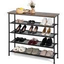 Industrial Adjustable 5-Tier Metal Shoe Rack with 4 Shelves for 16-20 Pairs by LJGDeals