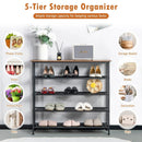 Industrial Adjustable 5-Tier Metal Shoe Rack with 4 Shelves for 16-20 Pairs by LJGDeals