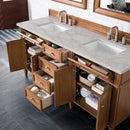 James Martin Brittany 72" Double Bathroom Vanity, Saddle Brown