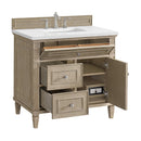James Martin Lorelai 36" Single Bathroom Vanity, Whitewashed Oak