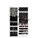 Wall Mounted Lockable Mirror Jewelry Cabinet with LED Light by LJGDeals