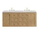 James Martin Laurent 60" Dual Mount Double Bathroom Vanity, Light Natural Oak