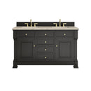 James Martin Brookfield 60" Double Bathroom Vanity, Black Onyx