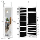 Wall Mounted Lockable Mirror Jewelry Cabinet with LED Light by LJGDeals