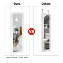 Wall Mounted Lockable Mirror Jewelry Cabinet with LED Light by LJGDeals