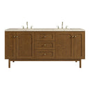 James Martin Laurent 72" Dual Mount Double Bathroom Vanity, Honey Oak