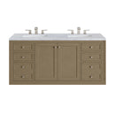 James Martin Chicago 60" Double Bathroom Vanity, Walnut Whisper