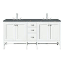 James Martin Addison 72" Double Bathroom Vanity, Glossy White