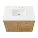 James Martin Laurent 36" Dual Mount Single Bathroom Vanity, Light Natural Oak