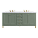 James Martin Chicago 72" Double Bathroom Vanity, Smokey Celadon
