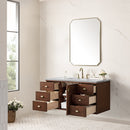 James Martin Amberly 48" Dual Mount Single Bathroom Vanity, Mid-Century Walnut