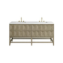 James Martin Emmeline 72" Double Bathroom Vanity, Pebble Oak