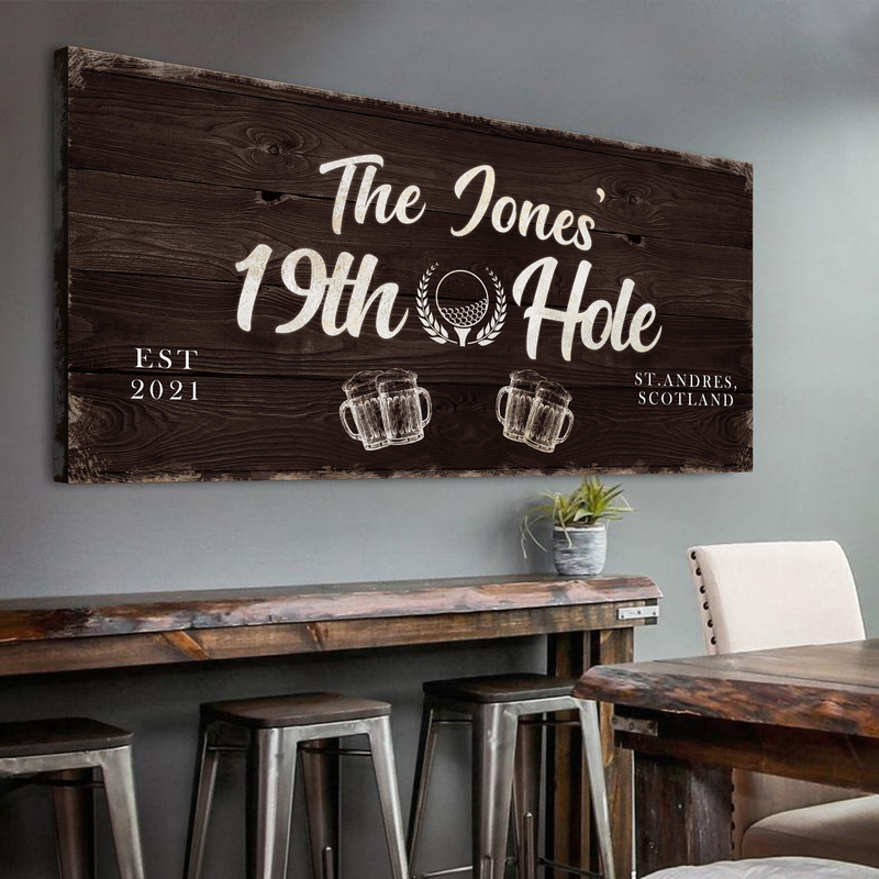 19th Hole Golf Personalized Sign