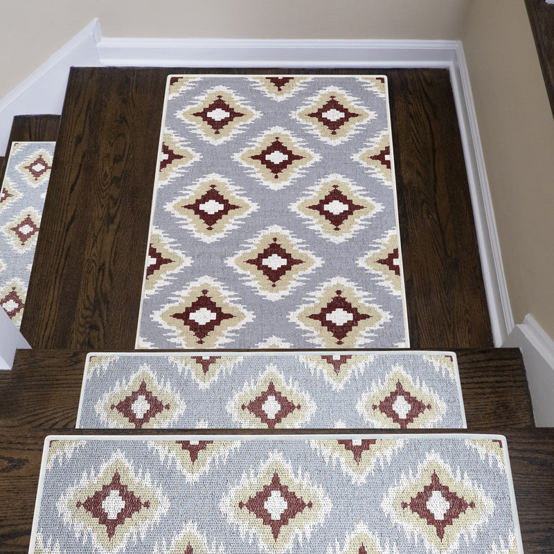 Sussexhome Tetra Multi Collection 2 x 3 Foot Heavy Duty Low Pile  Landing Rug Runner