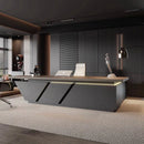 Maverick · Standing L-Shaped Executive Desk, Adjustable Height