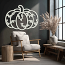 Halloween Pumpkin Faces Metal Wall Art – Spooky Black Steel Decoration- KAF502