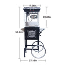 Kaitu 8OZ Stainless Steel Popcorn Machine With Cart, Heated Warming Deck And Old Maids Drawer, Black (SAK67426)
