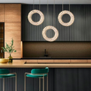 3 Lights - Hanging LED crystal lamp for staircase, lobby, living space, stairwell