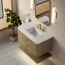 James Martin Allamari 36" Floating Single Bathroom Vanity, Dune Mist
