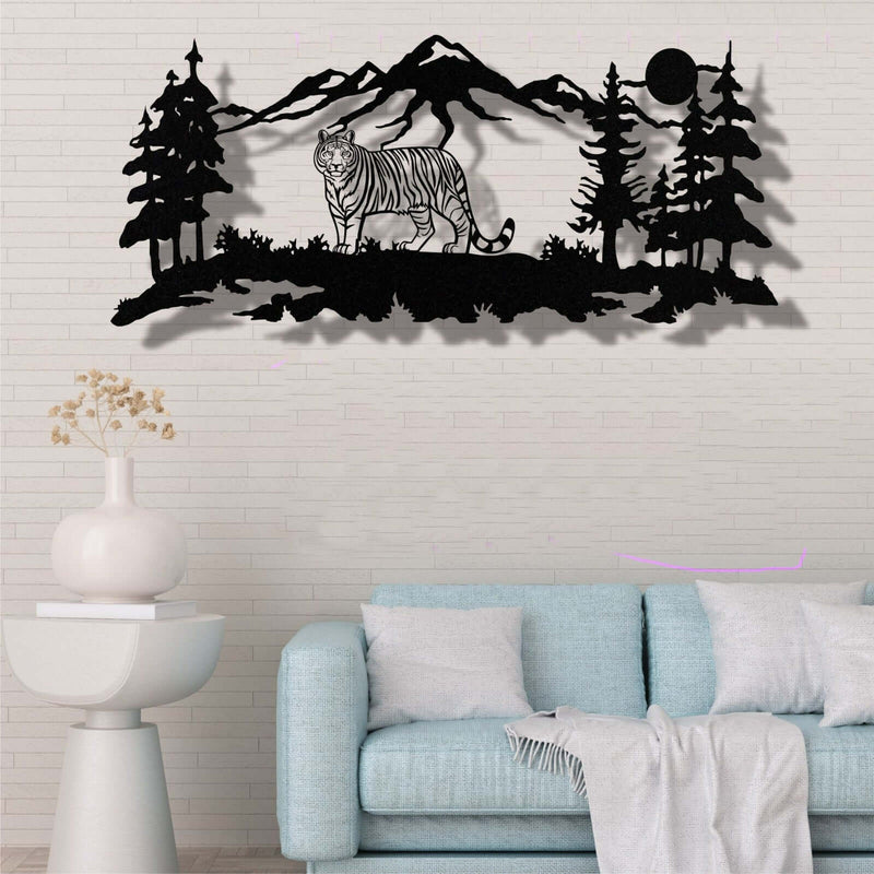 Tiger - Forest Metal Wall Art