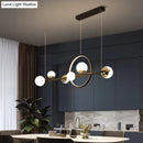 GobekUsa Karen's 6 Light Modern Black Metal Spherical Glass Island Pendant Lighting for Dining Room