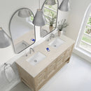 James Martin Breckenridge 60" Double Bathroom Vanity, Whitewashed Oak