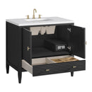 James Martin Myrrin 36" Single Bathroom Vanity, Carbon Oak
