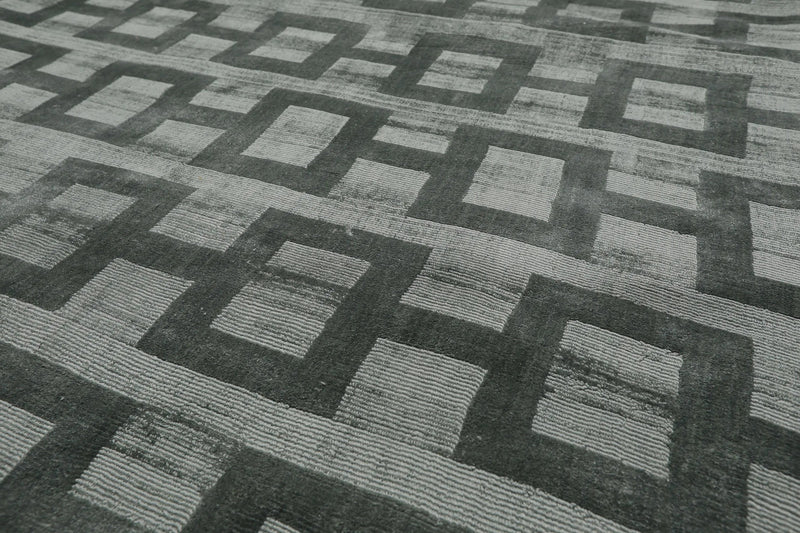 3' x 5' Handmade Art Silk Loop & Cut Pile Oriental Area Rug Contemporary Slate