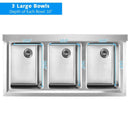 Stainless Steel Utility Sink with 3 Compartment Commercial Kitchen Sink by LJGDeals