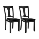 Set of 2 Dining Room Chair with Rubber Wood Frame and Upholstered Padded Seat by LJGDeals