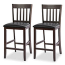 25 Inches Set of 2 Bar Stools with Rubber Wood Legs by DirectDeals