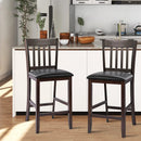 25 Inches Set of 2 Bar Stools with Rubber Wood Legs by LJGDeals