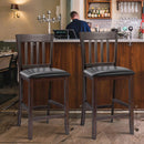 25 Inches Set of 2 Bar Stools with Rubber Wood Legs by LJGDeals