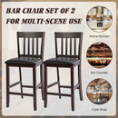 25 Inches Set of 2 Bar Stools with Rubber Wood Legs by LJGDeals