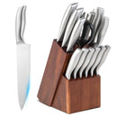 14-Piece Kitchen Knife Set Stainless Steel Knife Block Set with Sharpener by LJGDeals