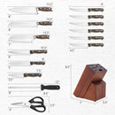 15 Pieces Stainless Steel Knife Block Set with Ergonomic Handle by LJGDeals